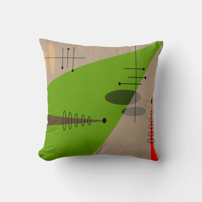 Mid-Century Modern Inspired Atomic #88 Throw Pillow (Front)