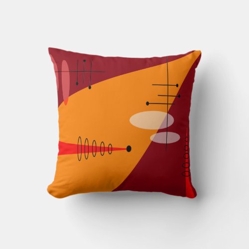 Mid_Century Modern Inspired Atomic 89 Throw Pillow