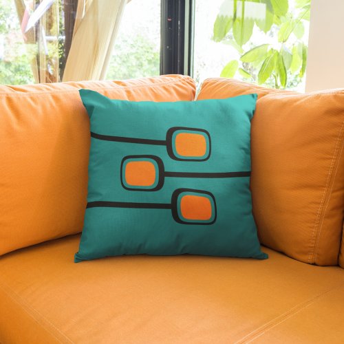 Mid Century Modern Inspired Branches Custom Color Throw Pillow