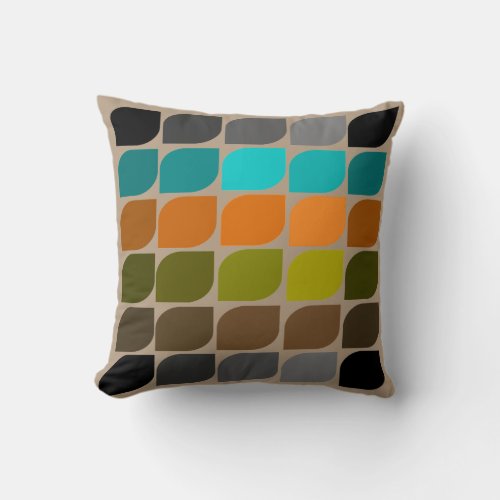 Mid_Century Modern Inspired Brown Throw Pillow