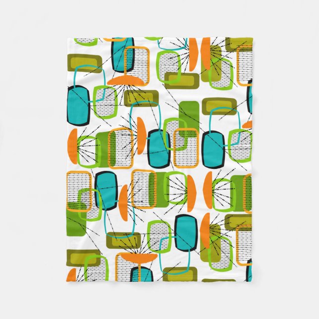 Mid-Century Modern Inspired Fleece Blanket 1 (Front)