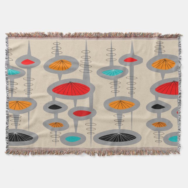 Mid-Century Modern Inspired Woven Blanket #43 (Front)