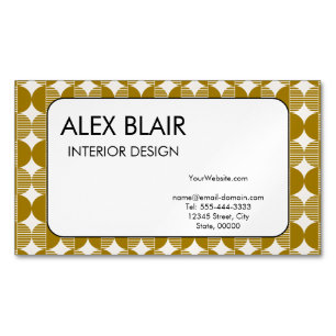 Mid Century Modern Interior Designer Retro Business Card Magnet