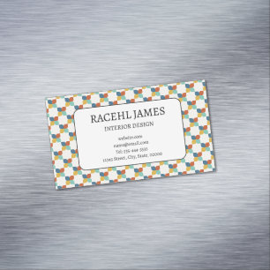 Mid Century Modern Interior Designer Retro Business Card Magnet