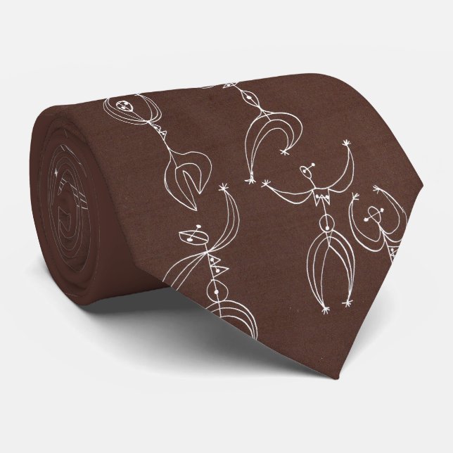 Mid-Century modern interpretive dance print Neck Tie (Rolled)