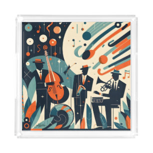 Mid Century Modern Jazz Age Trio Acrylic Tray