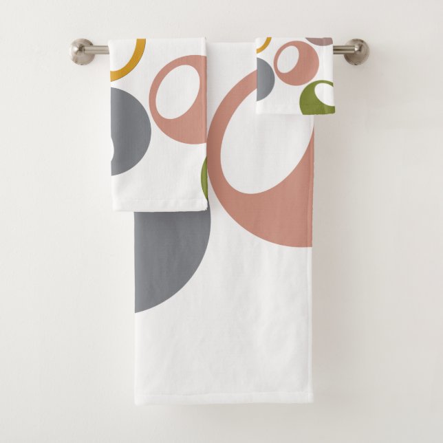 Mid-Century Modern Juggling Bath Towel Set (Insitu)
