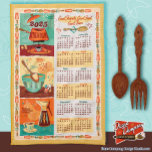 Mid-Century Modern Kitchen Calendar Towel 2025<br><div class="desc">Mid-Century Modern Kitchen Calendar Towel 2025 will keep you in style all year long. Retro Kitchen items including a fondue pot, pyrex bowl and coffee carafe with all the vintage style kitchen icons decorating the border. Display in your kitchen on a dowel, or just hang over the handle of the...</div>