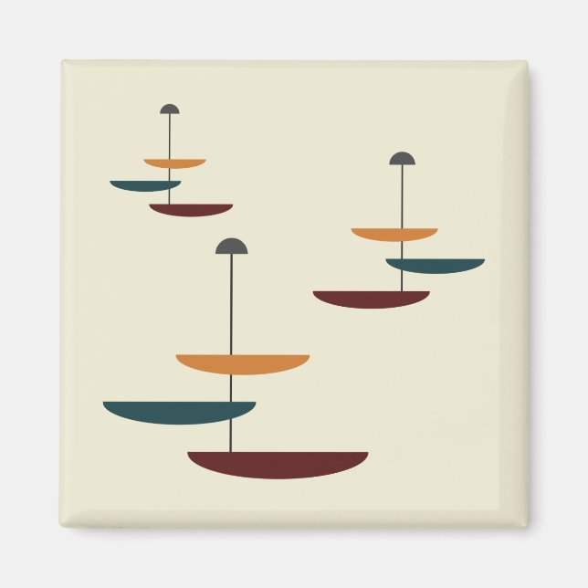 Mid-Century Modern Kitchen Counter Oval Platter Magnet (Front)