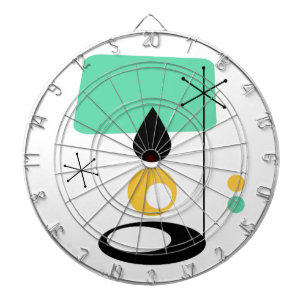 mid century modern lamp design blue gold dartboard