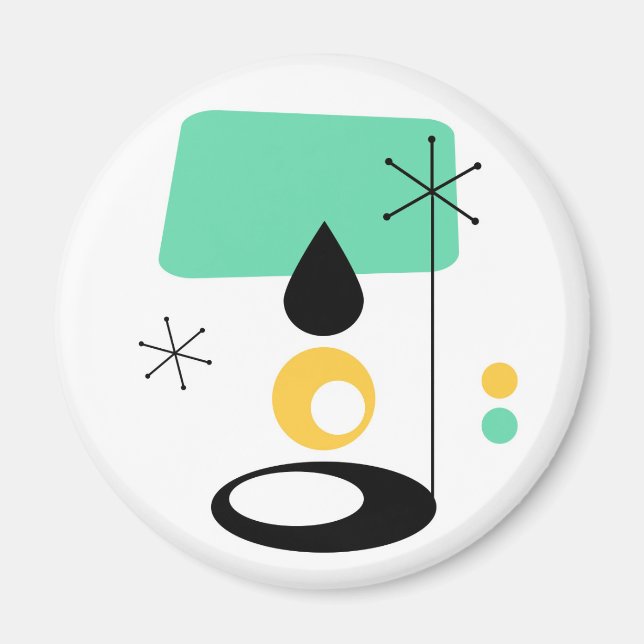 mid century modern lamp design blue gold magnet (Front)