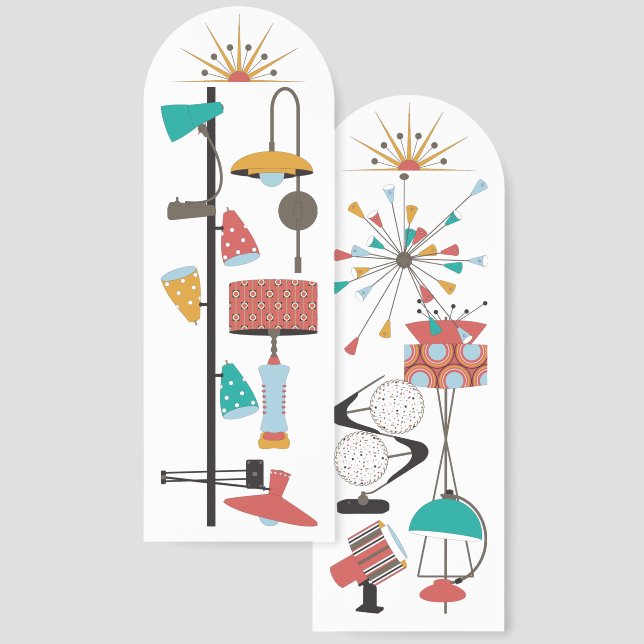 Mid-Century Modern Lamps Bookmark (Front & Back)