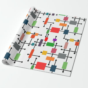 Mid-Century Modern Large Grid Wrapping Paper