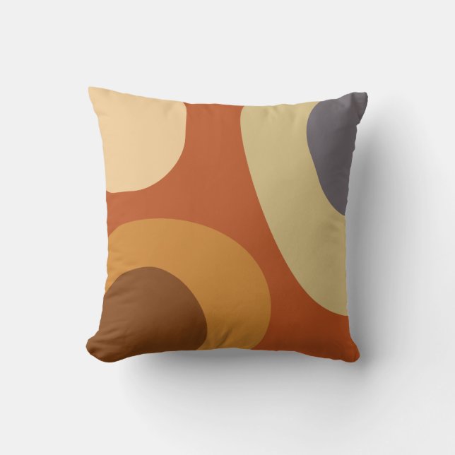 Mid Century Modern Large Shapes Throw Pillow (Front)