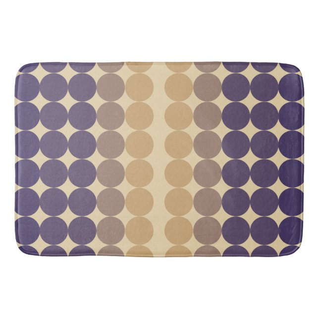 Mid Century Modern Lavender Circles Bathroom Mat (Front)