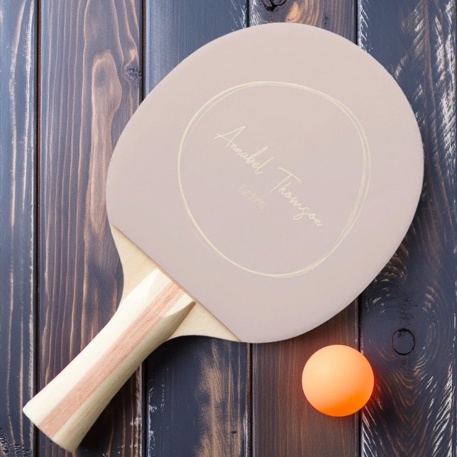Mid-Century Modern Lavender Kiss with Name  Ping Pong Paddle (Creator Uploaded)