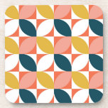Mid-Century Modern Leaf Pattern Beverage Coaster
