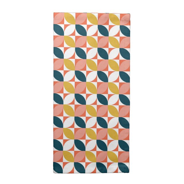 Mid-Century Modern Leaf Pattern Cloth Napkin (Half Fold)