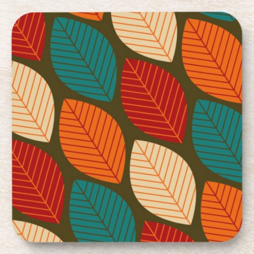 Mid_century Modern Leaf Pattern Coaster