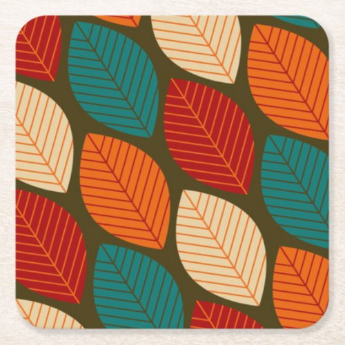 Mid_century Modern Leaf Pattern Coaster
