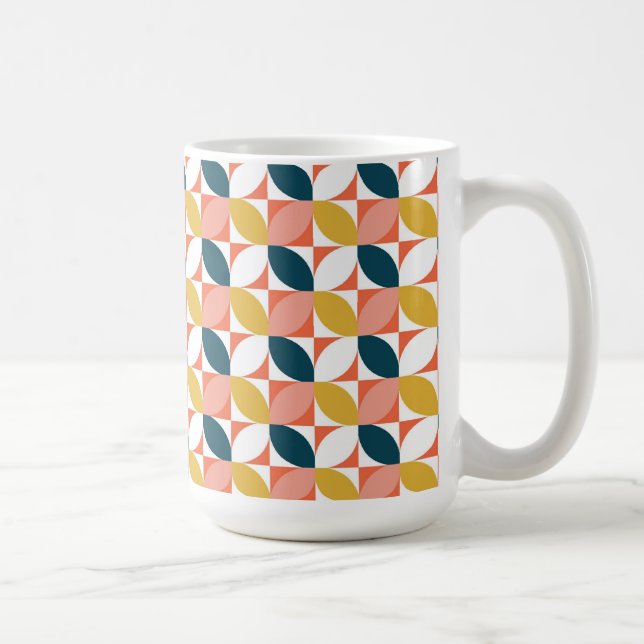 Mid-Century Modern Leaf Pattern Coffee Mug (Right)