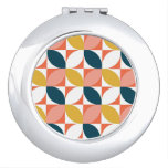 Mid-Century Modern Leaf Pattern Compact Mirror