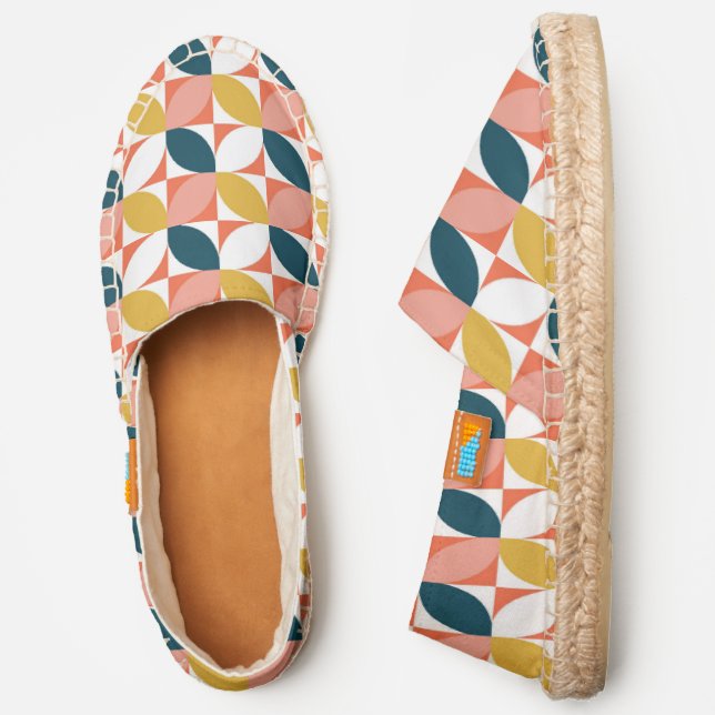 Mid-Century Modern Leaf Pattern Espadrilles (Side)