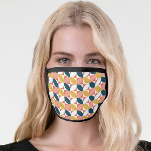 Mid_Century Modern Leaf Pattern Face Mask