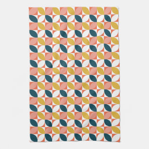 Mid-Century Modern Leaf Pattern Kitchen Towel