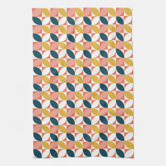 Mid-Century Modern Leaf Pattern Kitchen Towel