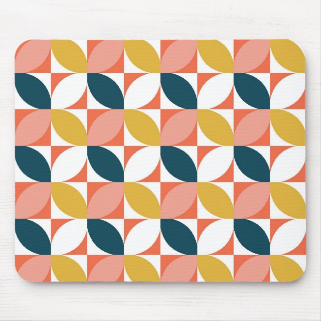 Mid-Century Modern Leaf Pattern Mouse Pad (Front)