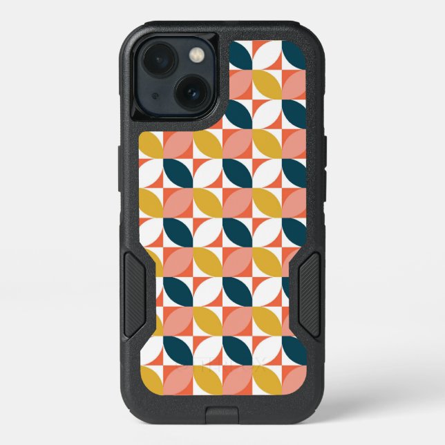 Mid-Century Modern Leaf Pattern Otterbox iPhone Case (Back)