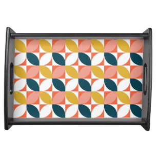 Mid-Century Modern Leaf Pattern Serving Tray