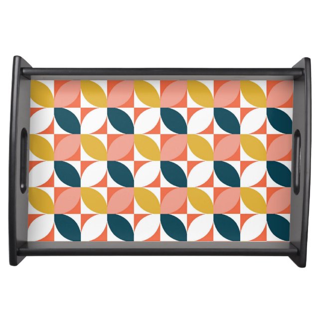 Mid-Century Modern Leaf Pattern Serving Tray (Front)