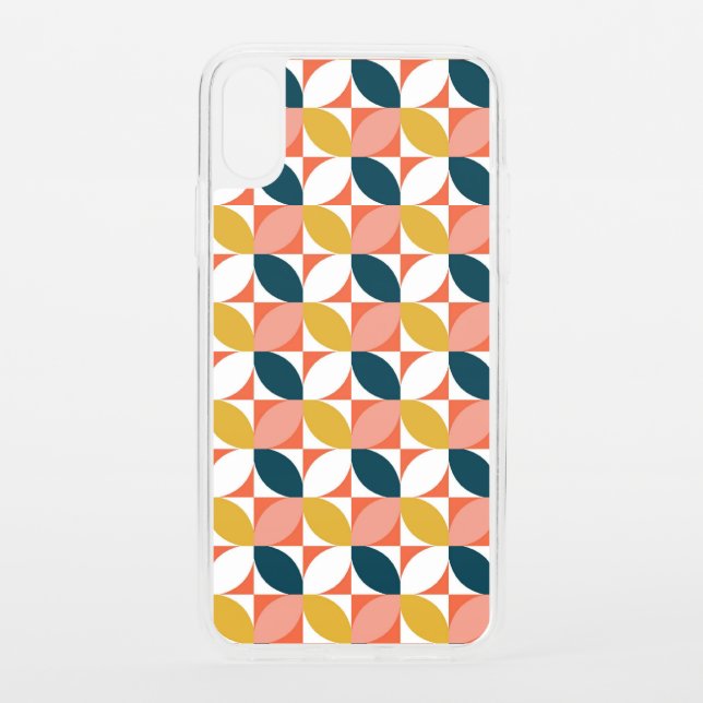 Mid-Century Modern Leaf Pattern Uncommon iPhone Case (Back)
