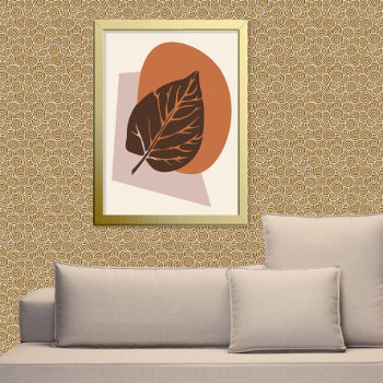 Mid-century Modern Leaf Silhouette Brown And Beige Poster by Floridity at Zazzle