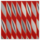 Mid Century Modern Leaves, Dark Red &amp; Gray / Grey Fabric