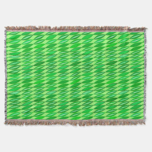 Mid Century Modern Leaves, Lime and Emerald Green Throw Blanket