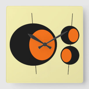 Mid-Century Modern LEMON STARBURST KITCHEN Clock