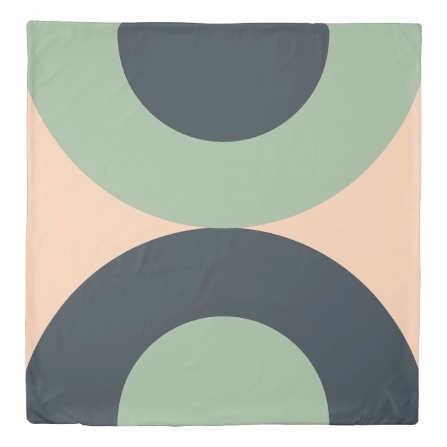 Mid-Century Modern Lemongrass Slate   Duvet Cover (Front)