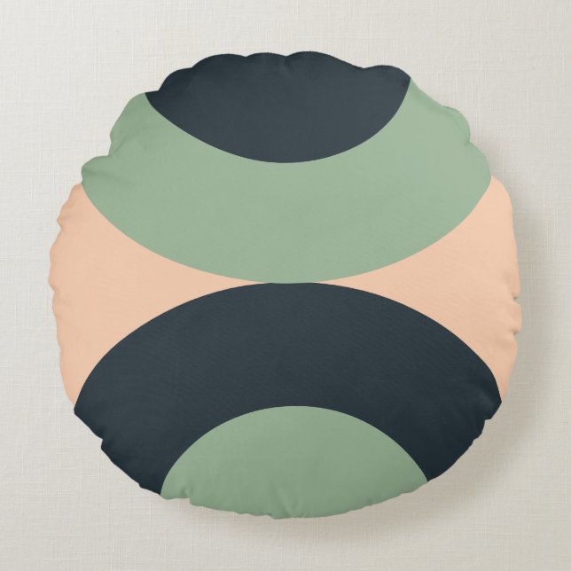 Mid-Century Modern Lemongrass Slate   Round Pillow (Front)