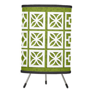 Mid Century Modern Lime Breeze Block Tripod Lamp