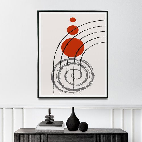 Mid_Century Modern Lines Wall Art Poster