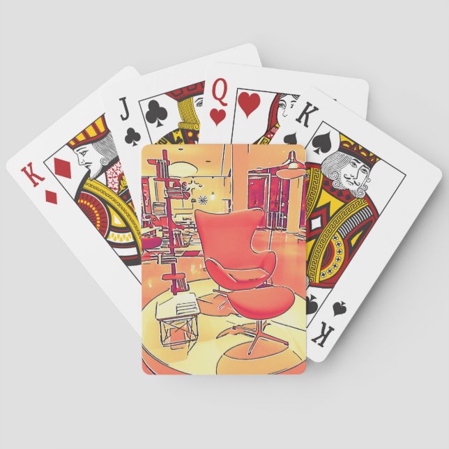 Mid Century Modern Living Room playing cards (Back)