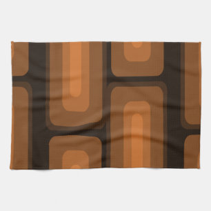 Mid Century Modern Long Rectangles Burnt Orange Kitchen Towel