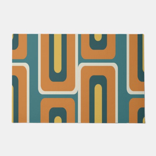 Mid Century Modern Long Rectangles Colorful 1 Doormat