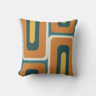 Mid Century Modern Long Rectangles Colorful 1 Throw Pillow