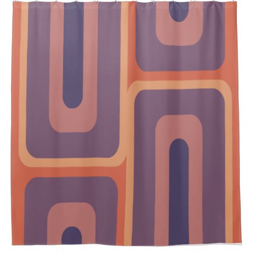 Mid Century Modern Long Rectangles Colorful 2 Shower Curtain
