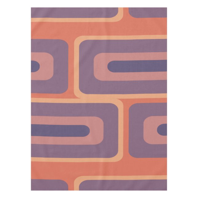 Mid Century Modern Long Rectangles Colorful 2 Tablecloth (Front)