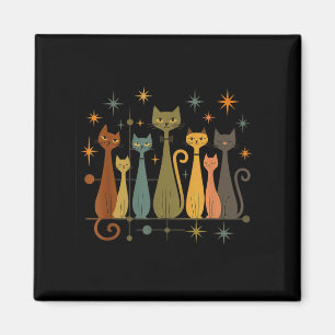 Mid-century Modern Look Atomic Age 50s 60s Cat Shi Magnet